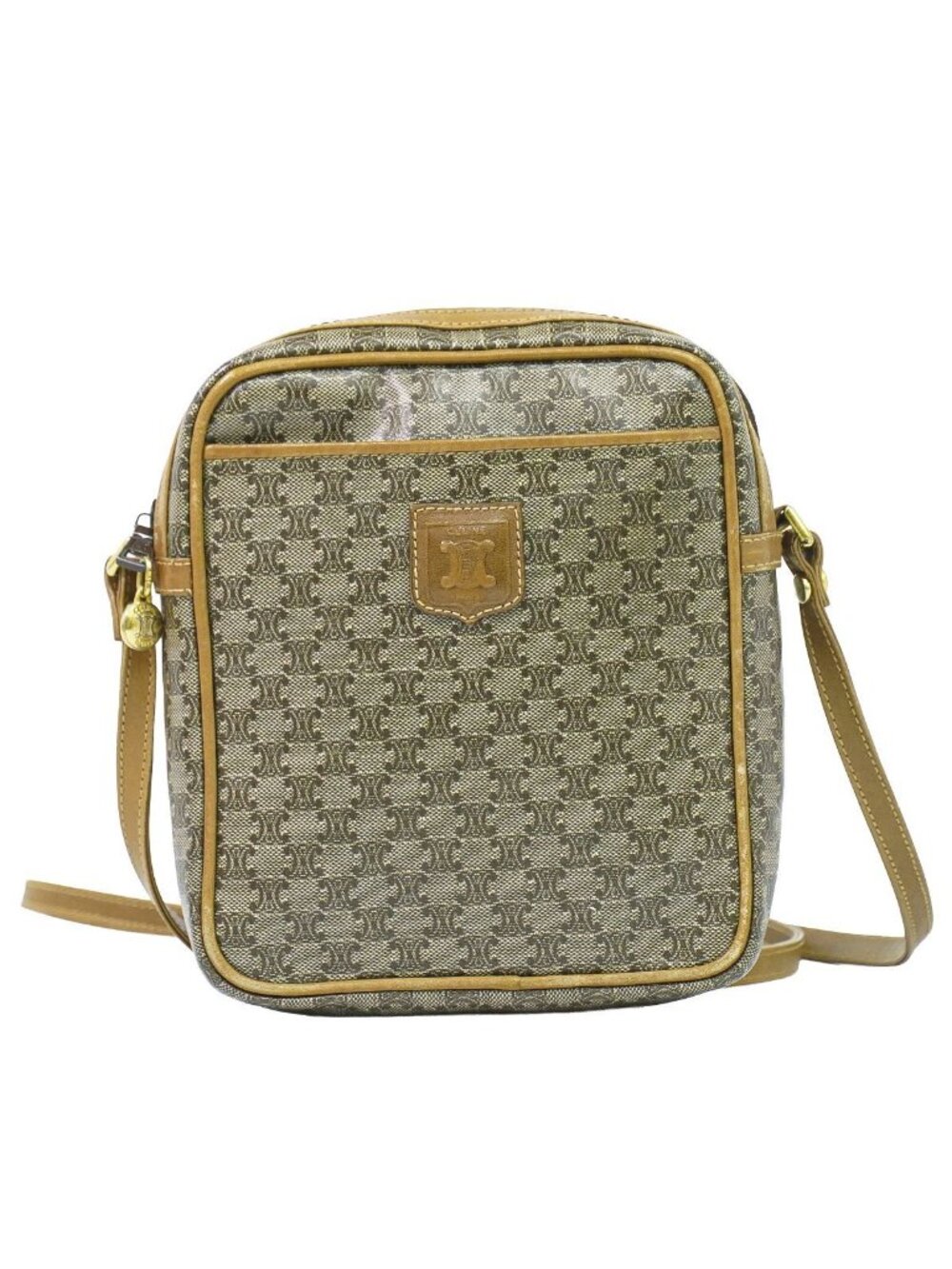 Celine Macadam Shoulder Bag Pochette Brown